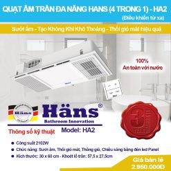 Quạt Âm Trần Đa Năng Hans – HA2 (4 trong 1)