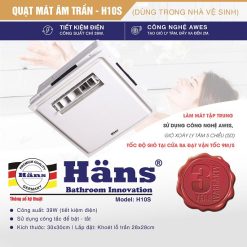 Quạt mát âm trần công tắc Hans H10S